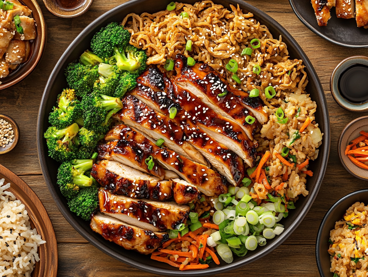Family-Style Teriyaki Chicken Platter with Sides